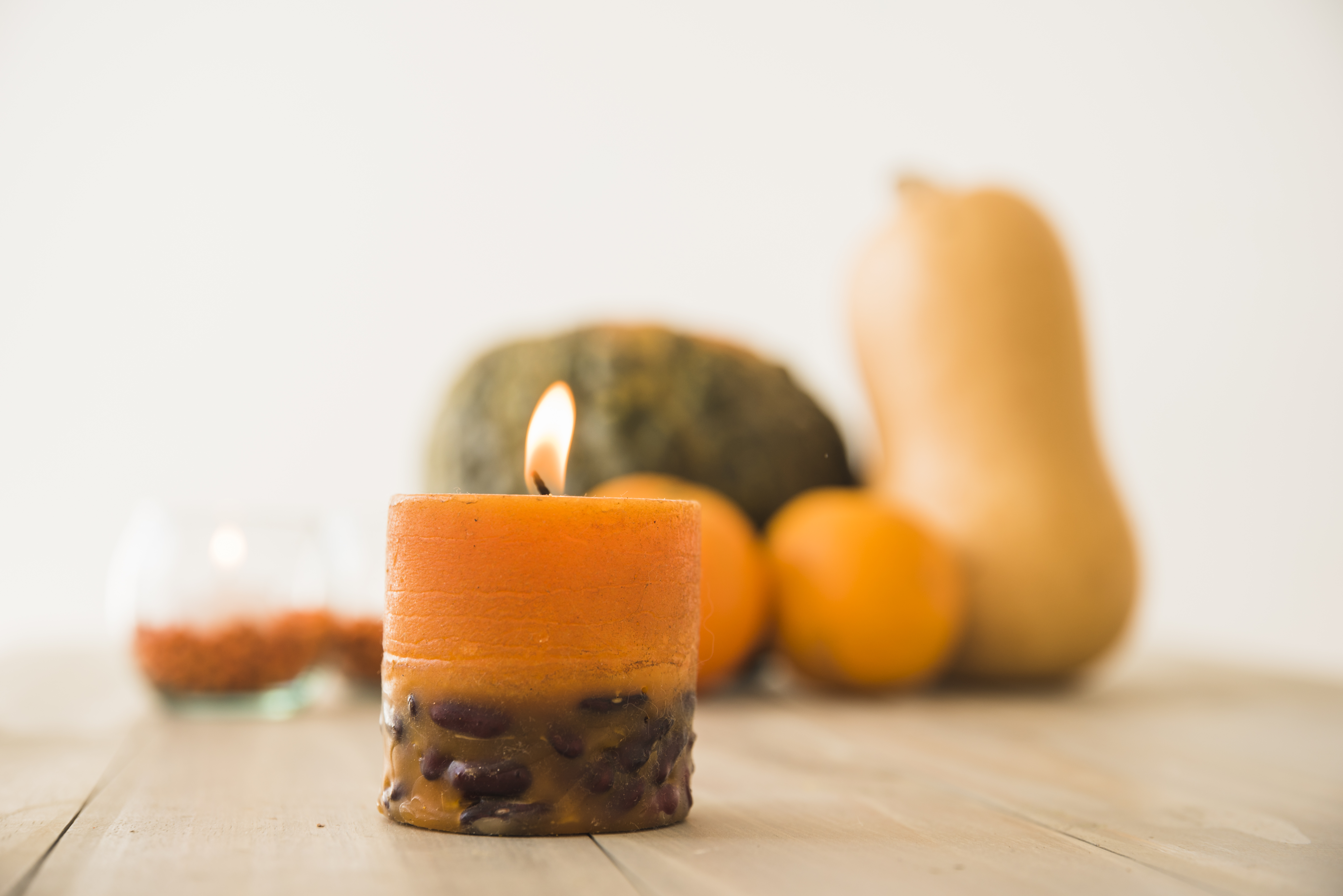 Amber pillar candle