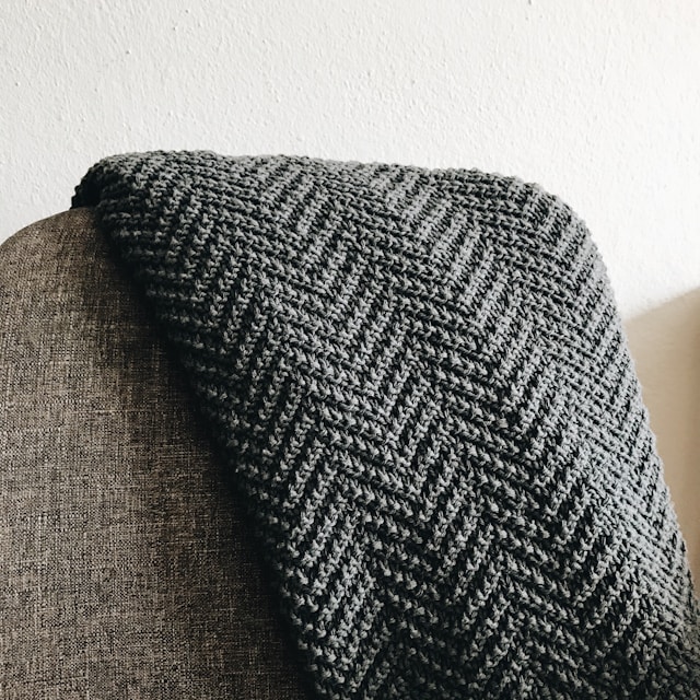 Wool throw blanket